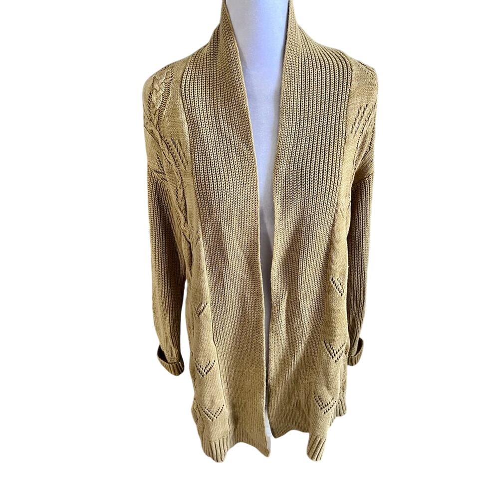 Soft Surroundings Women's Knit Cardigan Sweater Small Petite Duster Cardamom